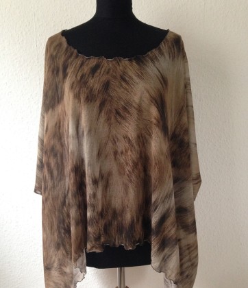 shirt tunika animalprint beige braun