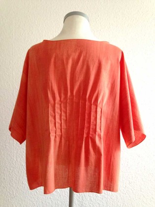 Bio Baumwolle Tunika orange angeschnittener Arm
